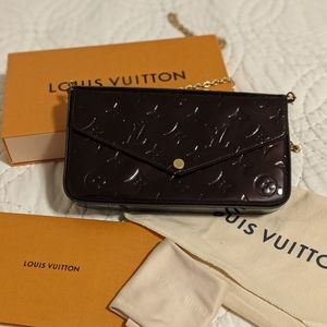 Louis Vuitton Felicie Pochette Monogram Vernis Leather Amaranth